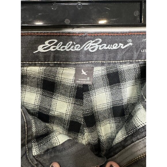 Eddie Bauer Boyfriend Relaxed Flannel Lined Jeans Gray Womens Size 10 - Picture 7 of 10